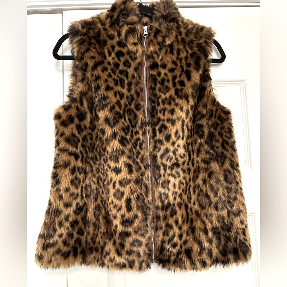 I. Crew faux fur vest